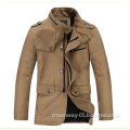 Men's Cotton Jacket/Slim Fit Jacket with Chin Guard & Button Details